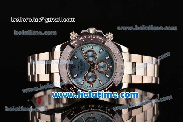 Rolex Daytona II Asia 3836 Automatic Full Steel with Blue Dial and Stick Markers - Click Image to Close